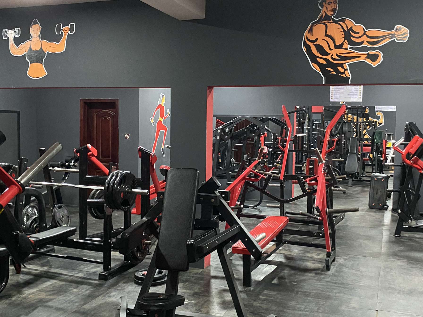 People working out in gym